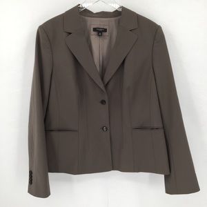 Ann Taylor blazer jacket brown gray career 18